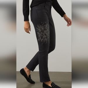 Chico's Embellished Girlfriend Ankle Jeans Size 6T